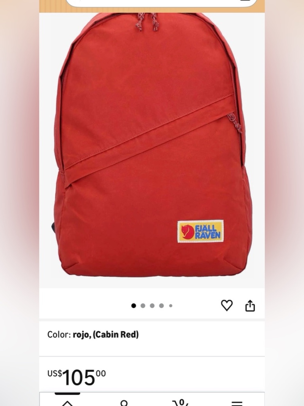 FJALL RAVEN Orange Backpack - Classic Daypack vardag 25
